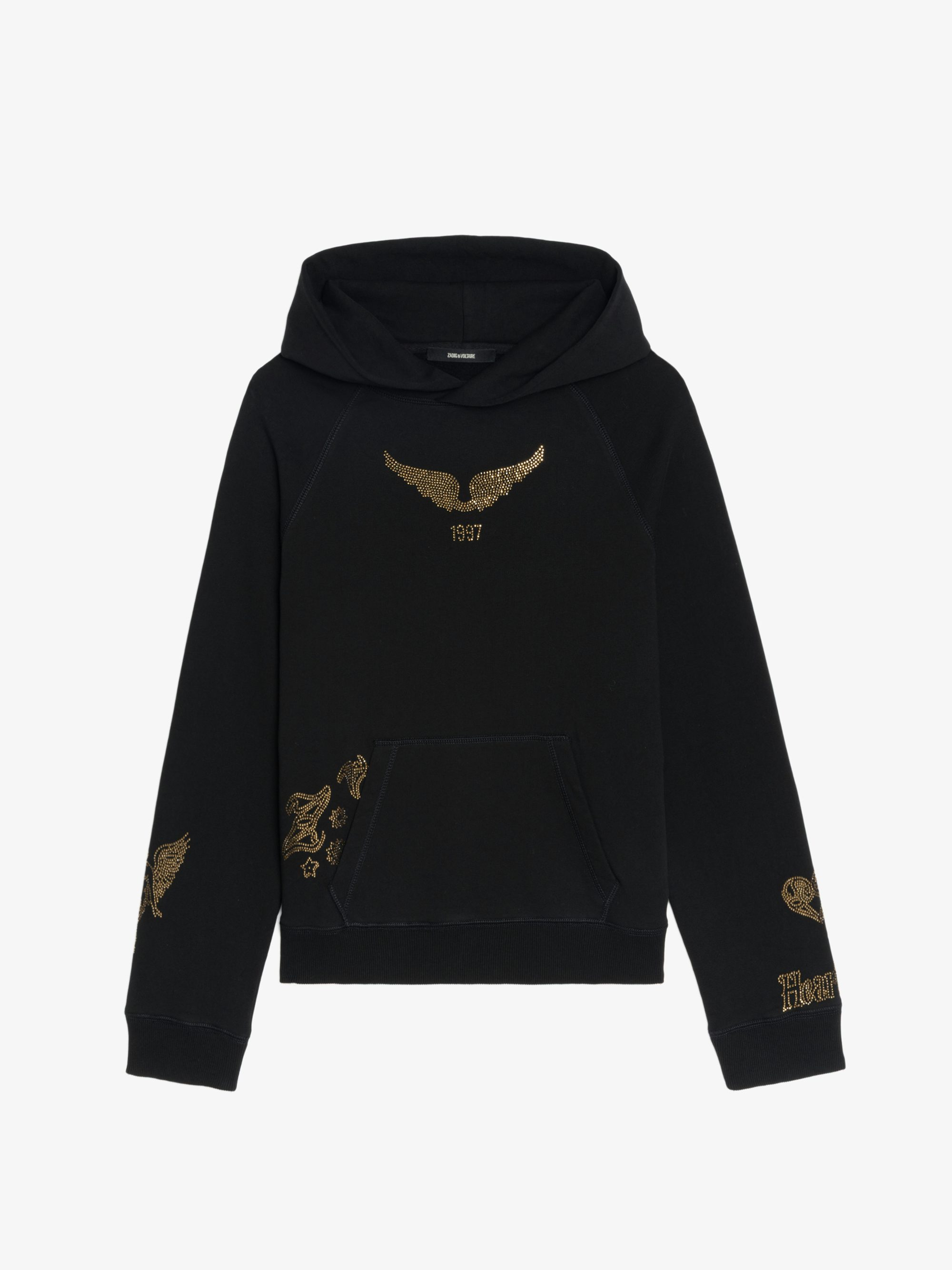 Georgy Sweatshirt - Hooded sweatshirt with long sleeves featuring rhinestone multicusto.